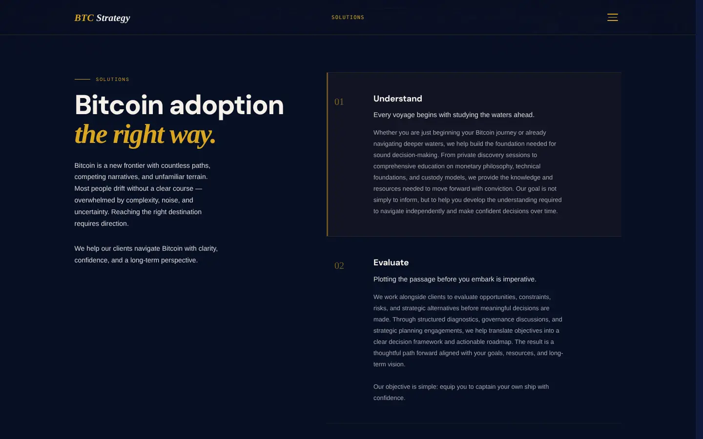 BTC Strategy, screen 1