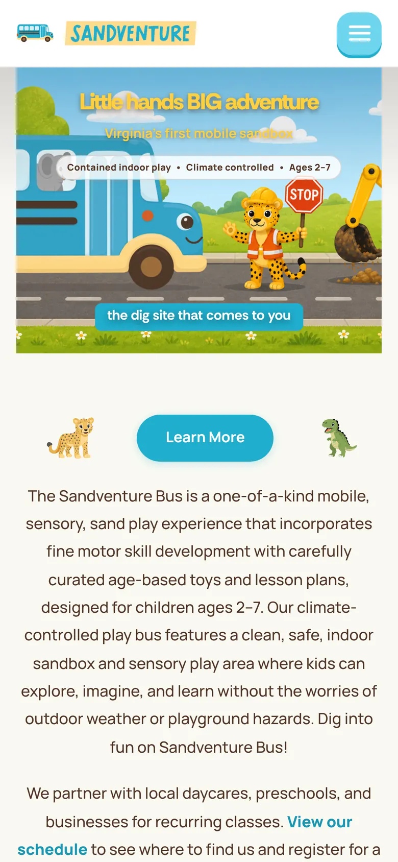 Sandventure Bus on a phone